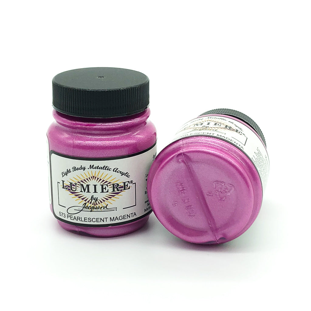 Jacquard Lumiere Metallic Acrylic Paint 2.25Oz-Pearlescent Magenta